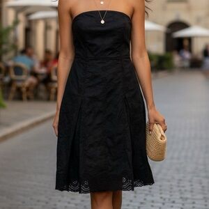 The Limited Black Eyelet Midi Dress Sz 10 | Elegant Goth Cottagecore gothcore